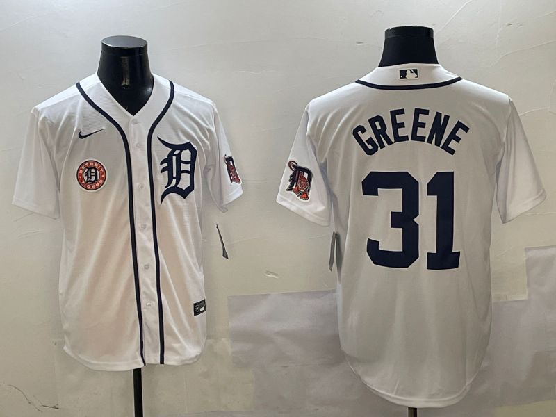 Men Detroit Tigers #31 Greene White Game 2025 Nike MLB Jersey style 3125->detroit tigers->MLB Jersey